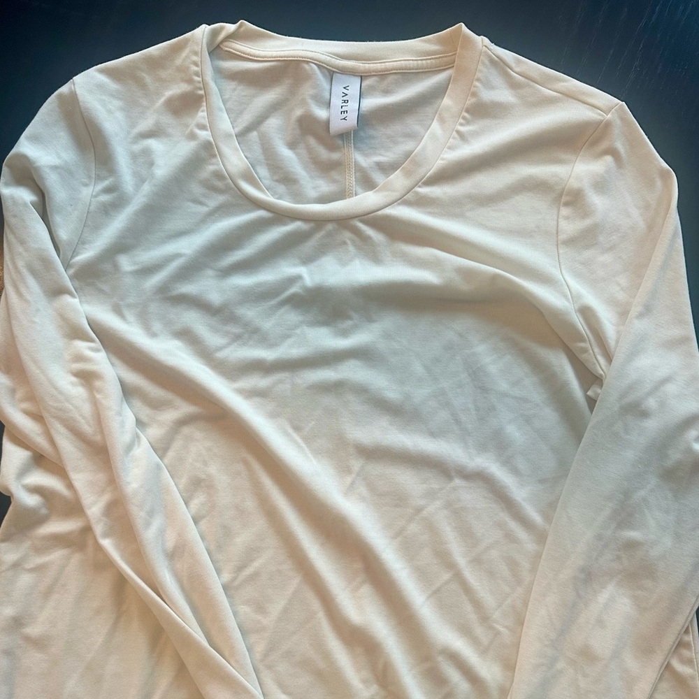 Varley Cream Scoop Neck Long Sleeve Tee
